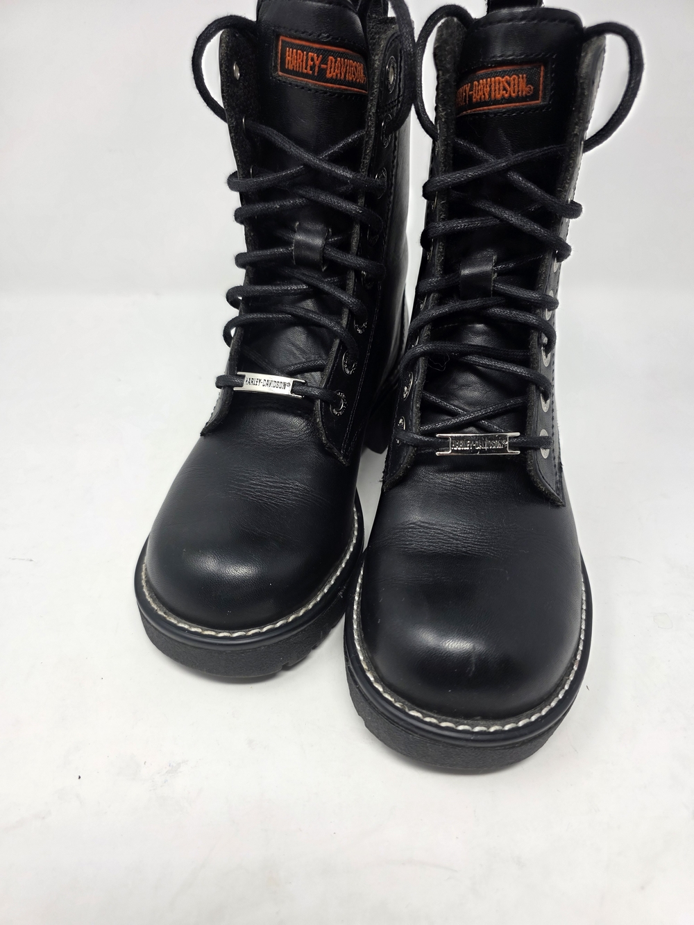 Harley-Davidson Women’s Black Leather Lace Up Motorcycle Combat Boots Size 6